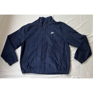 New Nike Sportswear Club Corduroy Harrington Jacket Men's Sz Large Navy FZ0631